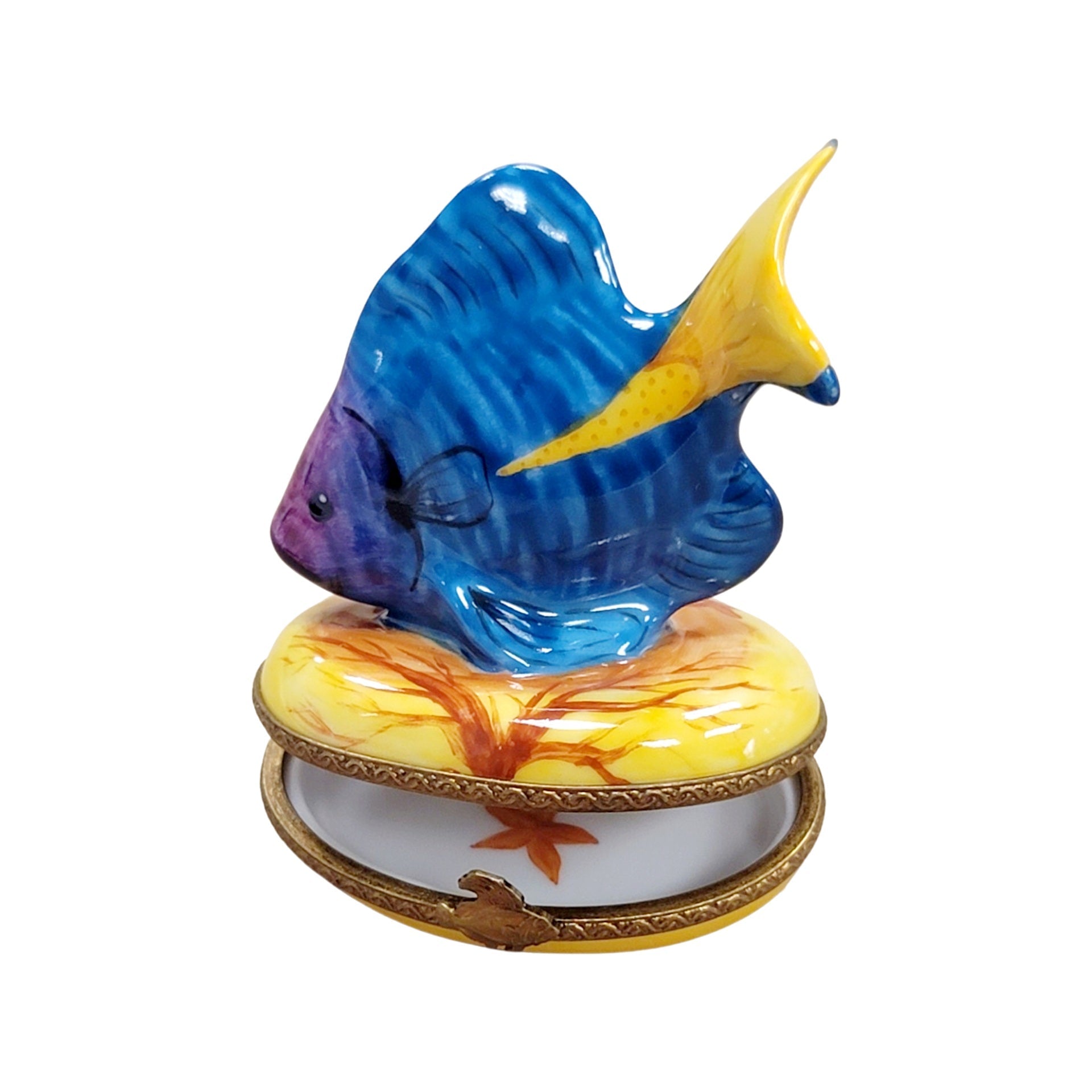 Tropical Fish Limoges Box Delight Porcelain Limoges fish ocean beach LIMOGES BOXES French Trinket Box