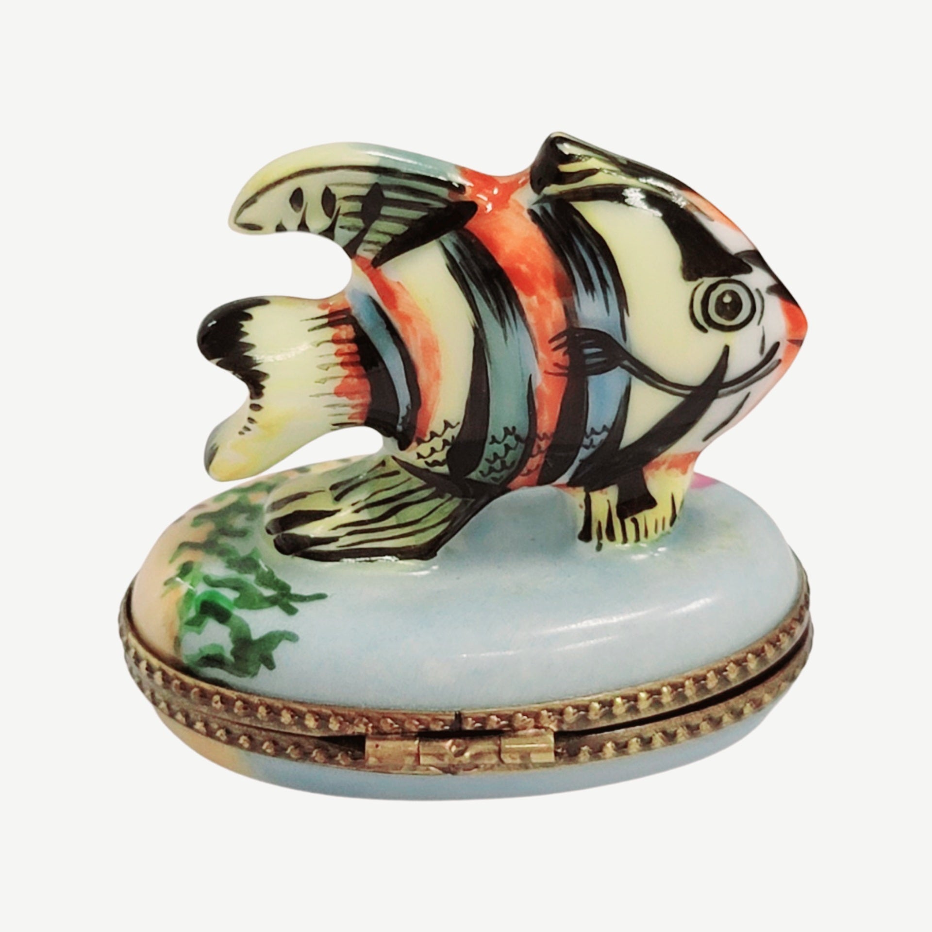 Tropical Fish Limoges Box Delight Porcelain Limoges fish ocean beach LIMOGES BOXES French Trinket Box