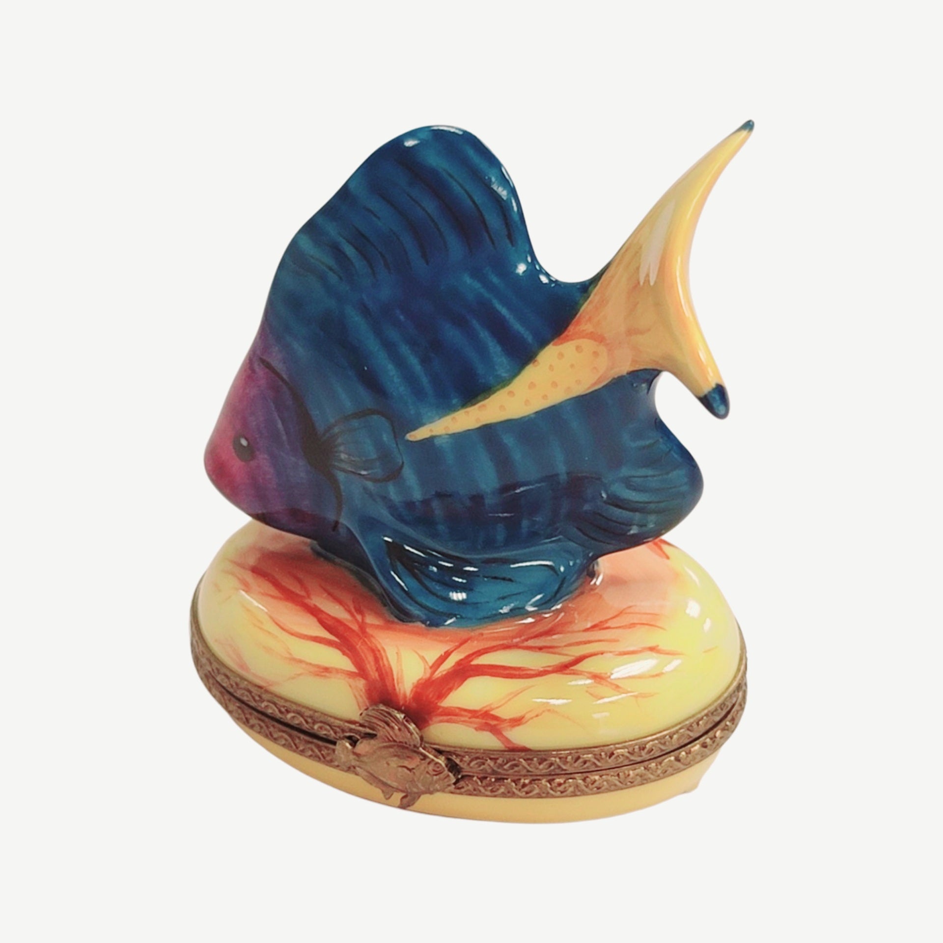 Tropical Fish Limoges Box Delight Porcelain Limoges fish ocean beach LIMOGES BOXES French Trinket Box