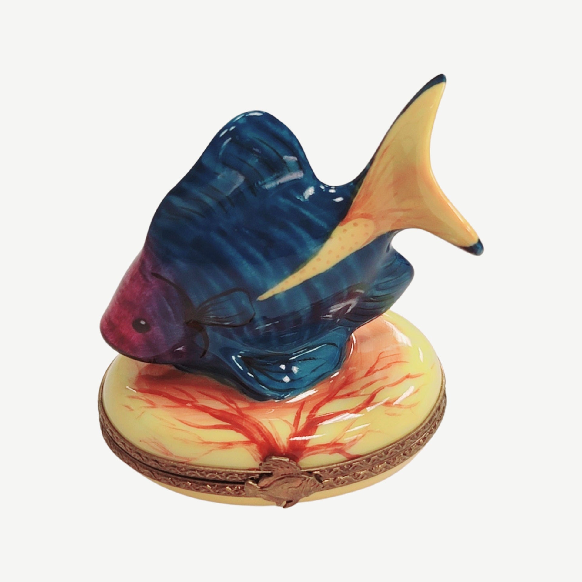 Tropical Fish Limoges Box Delight Porcelain Limoges fish ocean beach LIMOGES BOXES French Trinket Box