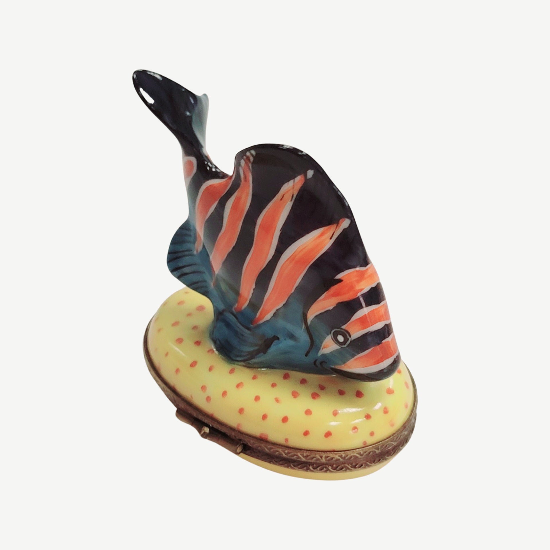 Tropical Fish Porcelain Figurine Porcelain Limoges fish ocean beach LIMOGES BOXES French Trinket Box