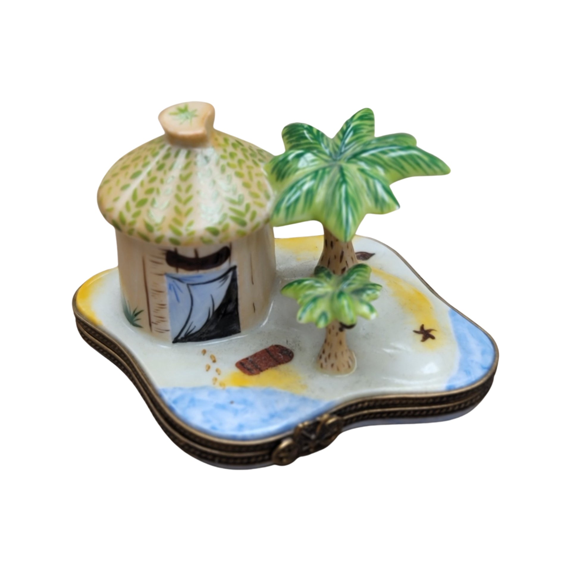 Tropical Tiki Hut Limoges Box Porcelain Limoges LIMOGES BOXES beach travel French Trinket Box