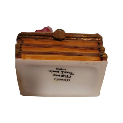 Trunk Lamp and Book Limoges Box Porcelain Limoges furniture French Trinket Box