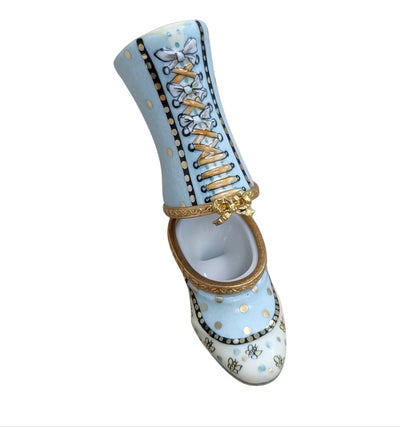 Turquios Ladys Boot Shoe Fashion Limoges Box Porcelain Figurine-shoe figurine LIMOGES BOXES-CH7N233