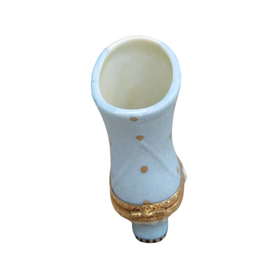 Turquios Ladys Boot Shoe Fashion Limoges Box Porcelain Figurine-shoe figurine LIMOGES BOXES-CH7N233