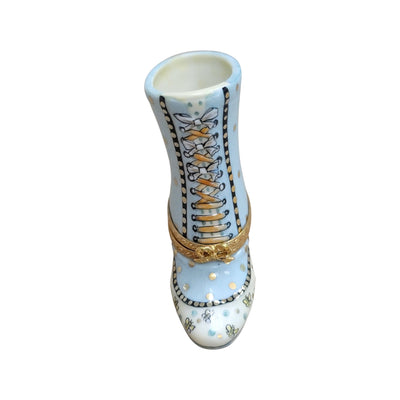 Turquios Ladys Boot Shoe Fashion Limoges Box Porcelain Figurine-shoe figurine LIMOGES BOXES-CH7N233