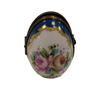 Turquois Limoges Oval Frame Porcelain Limoges egg French Trinket Box