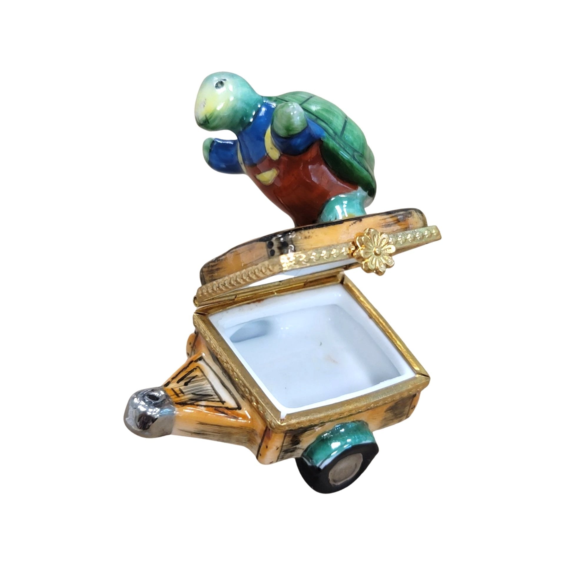 Turtle Adventure Cart Limoges Box Porcelain Limoges frog limoges boxes garden French Trinket Box