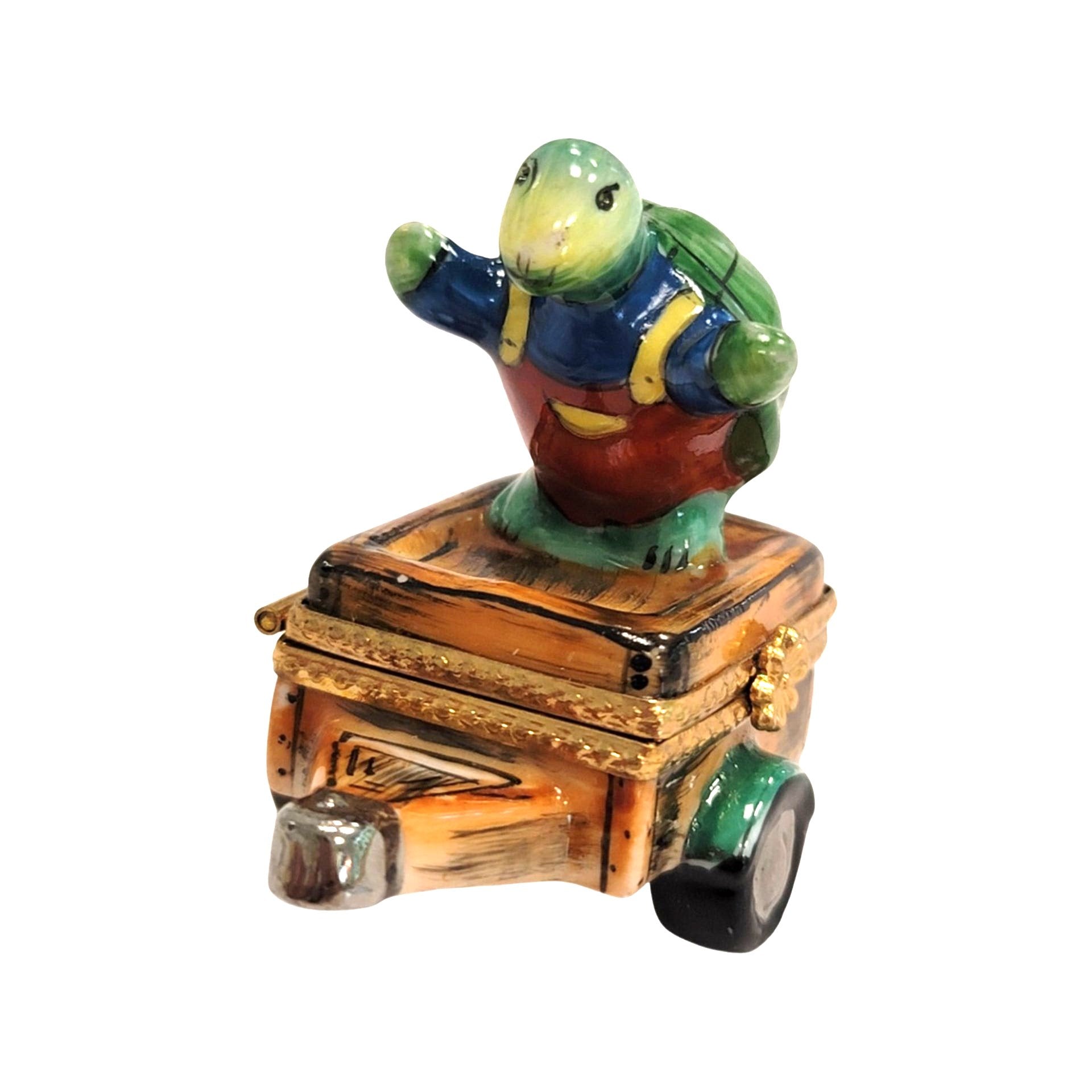 Turtle Adventure Cart Limoges Box Porcelain Limoges frog limoges boxes garden French Trinket Box