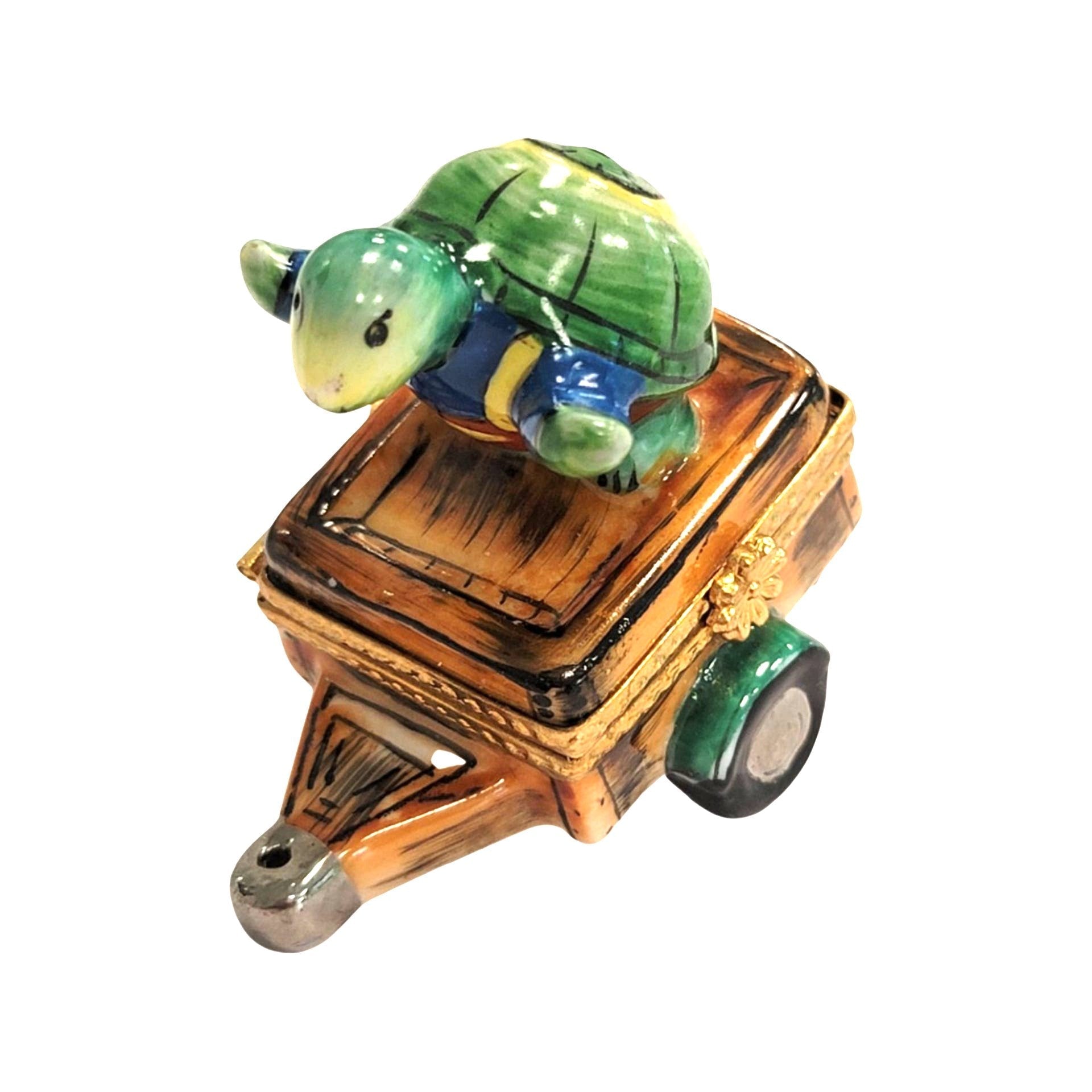 Turtle Adventure Cart Limoges Box Porcelain Limoges frog limoges boxes garden French Trinket Box
