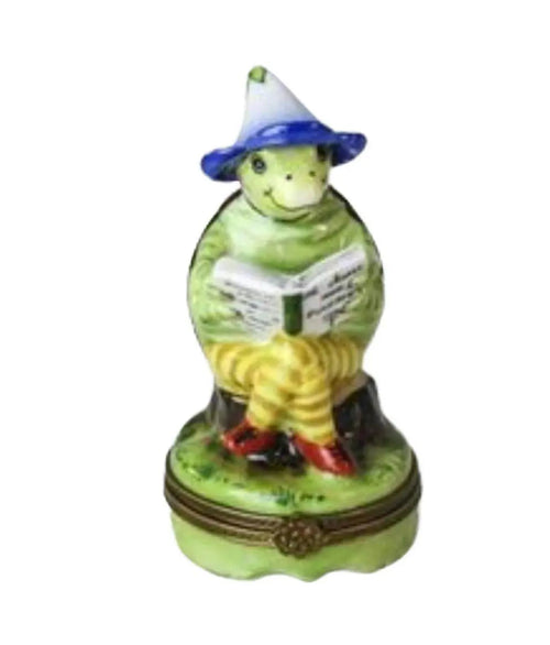 Turtle Reading Porcelain Limoges turtle limoges boxes French Trinket Box