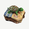 Turtle Beach Porcelain Figurine Porcelain Limoges frog LIMOGES BOXES turtle ocean beach French Trinket Box