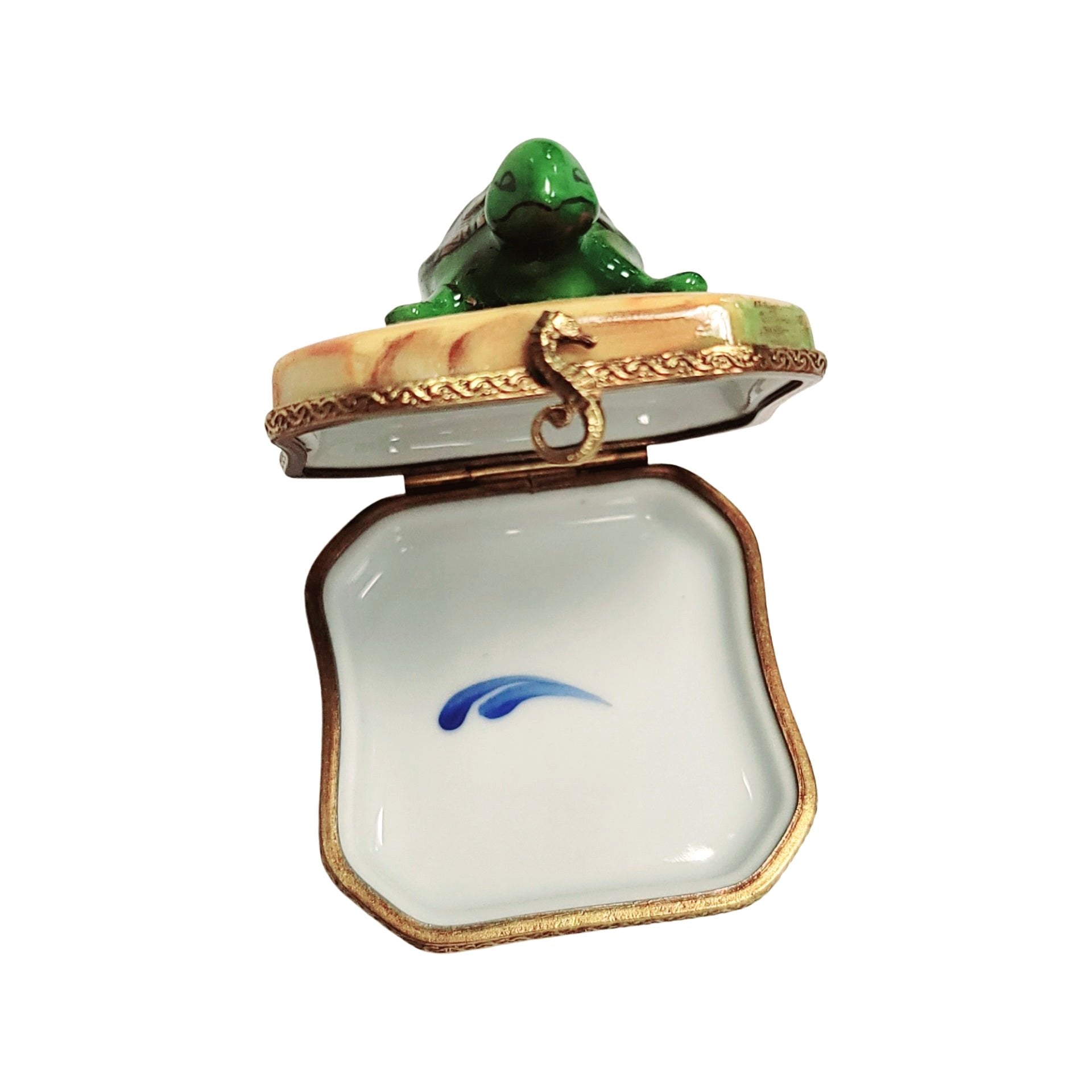 Turtle Beach Porcelain Figurine Porcelain Limoges frog LIMOGES BOXES turtle ocean beach French Trinket Box