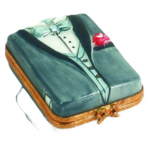 Tuxedo Jacket Porcelain Limoges fashion special French Trinket Box