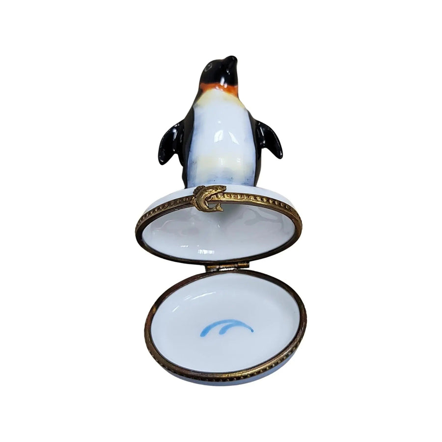 Tuxedo Penguin Limoges Box Porcelain Limoges bird winter LIMOGES BOXES French Trinket Box