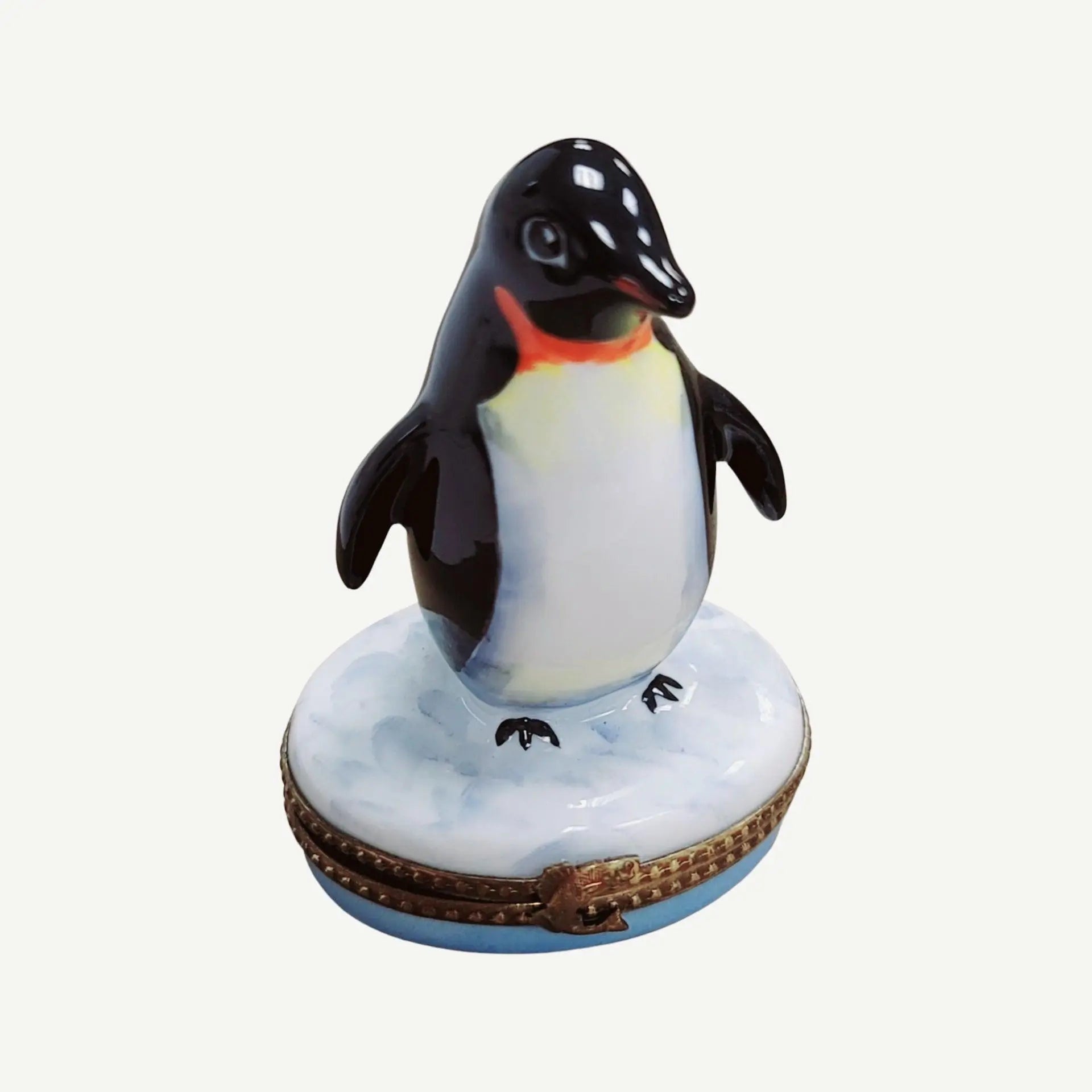 Tuxedo Penguin Limoges Box Porcelain Limoges bird winter LIMOGES BOXES French Trinket Box