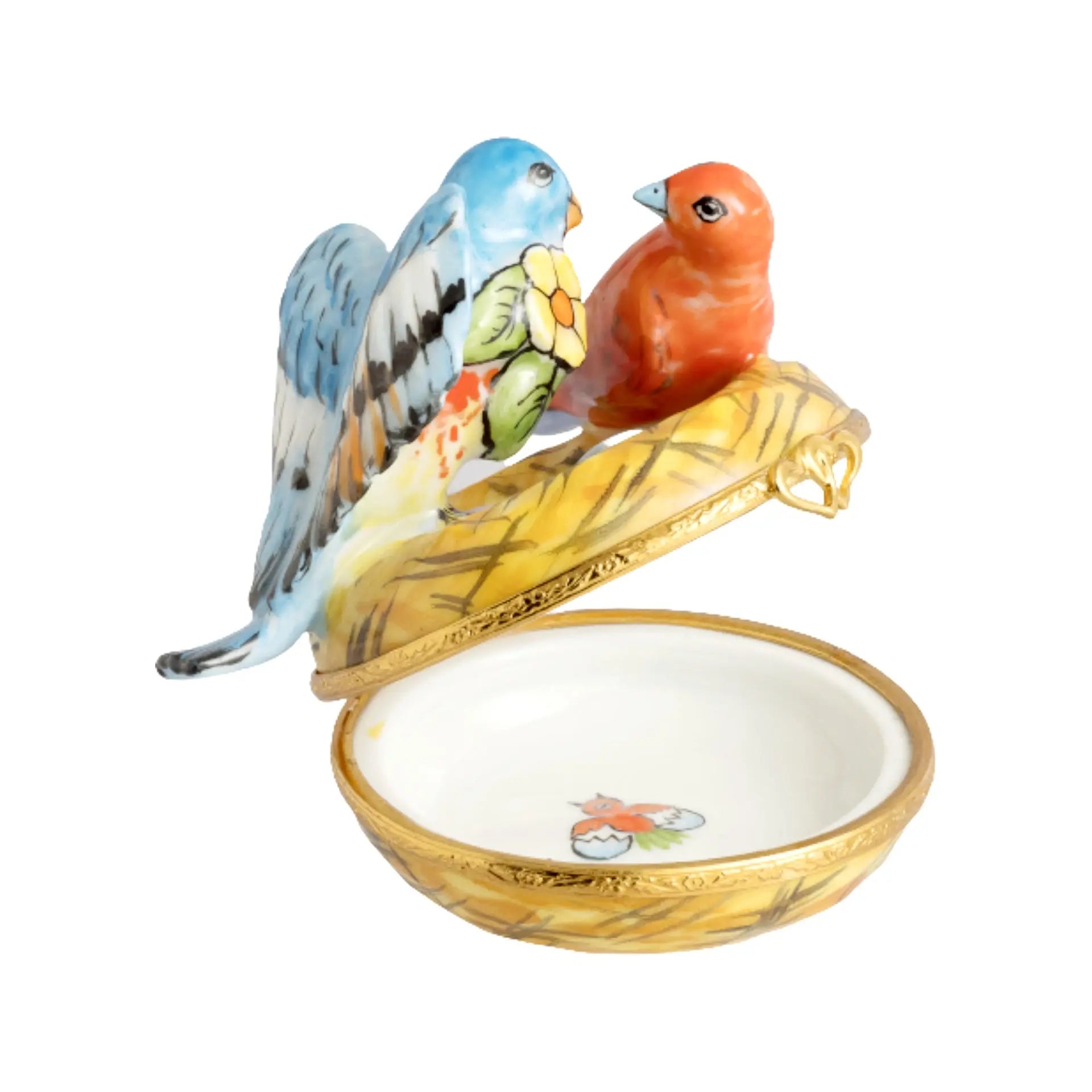 Two Birds In Nest Porcelain Limoges birds bird French Trinket Box