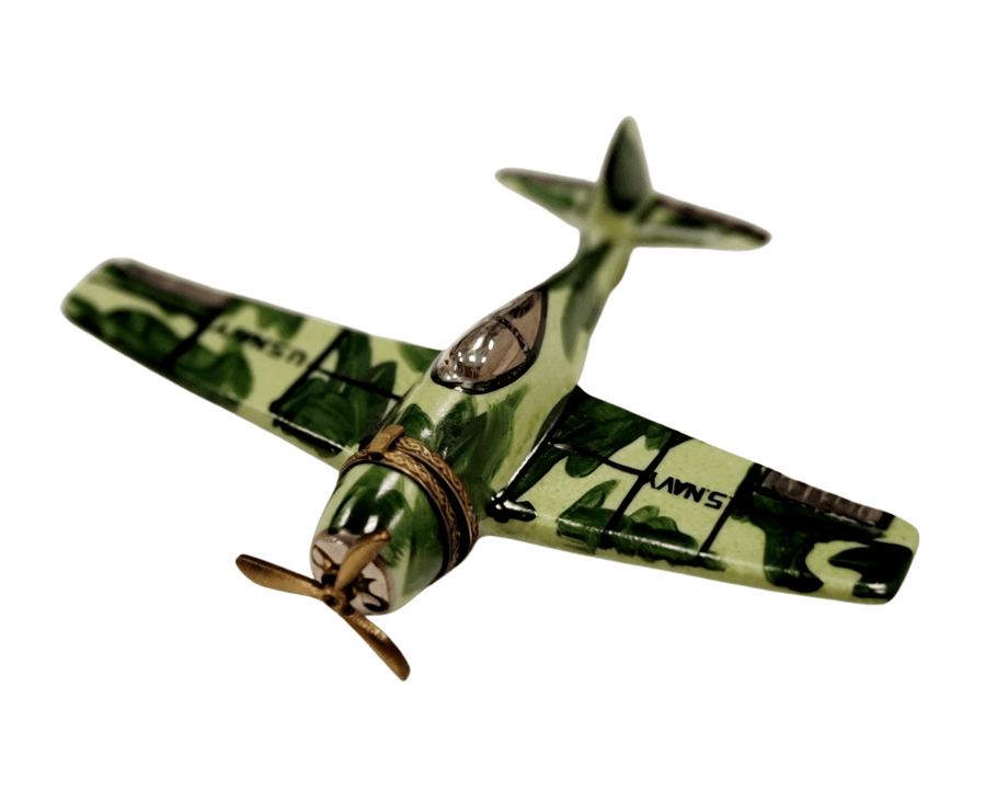 US Navy Camouflage WingTip Collectible Porcelain Limoges vehicle united states French Trinket Box