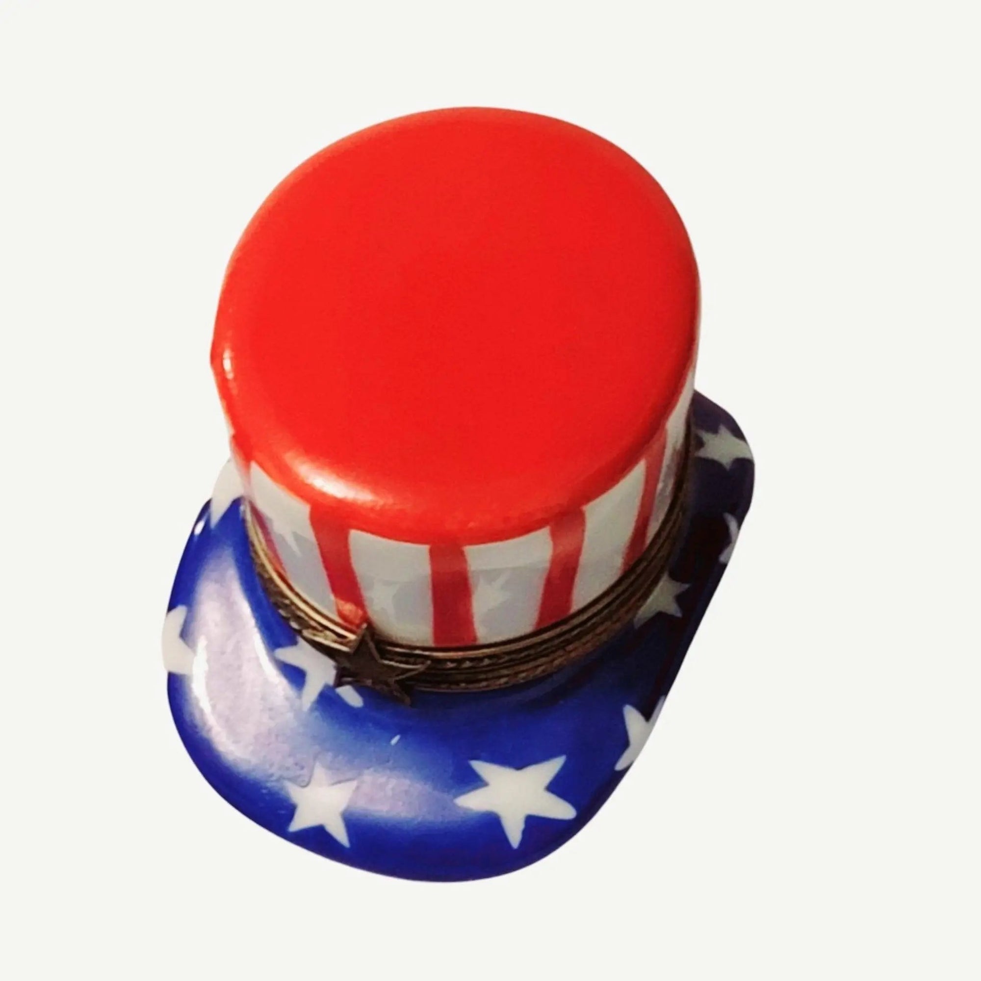 Uncle Sam Patriotic Limoges Box Porcelain Limoges united patriotic hat Limoges Imports Limoges Boxes French Trinket Box