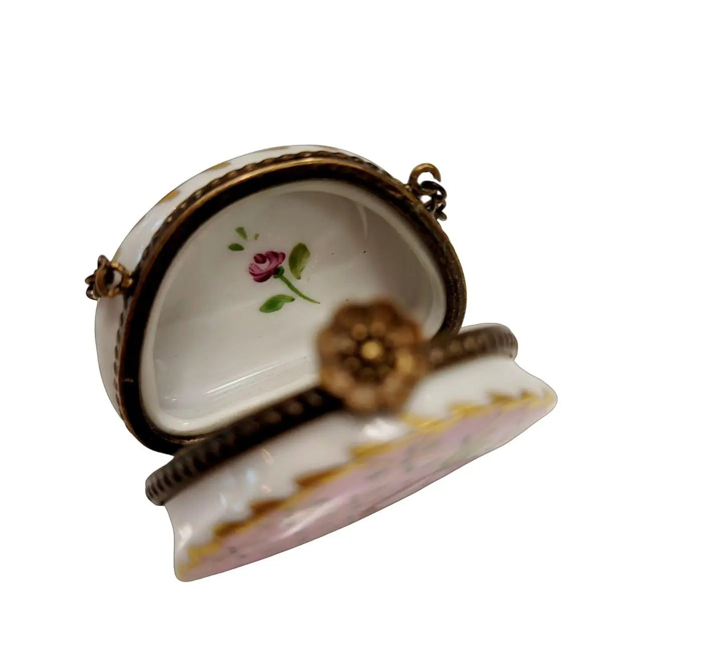 Unique Pink Purse Limoges Box Porcelain Limoges purse trinket box limoges French Trinket Box
