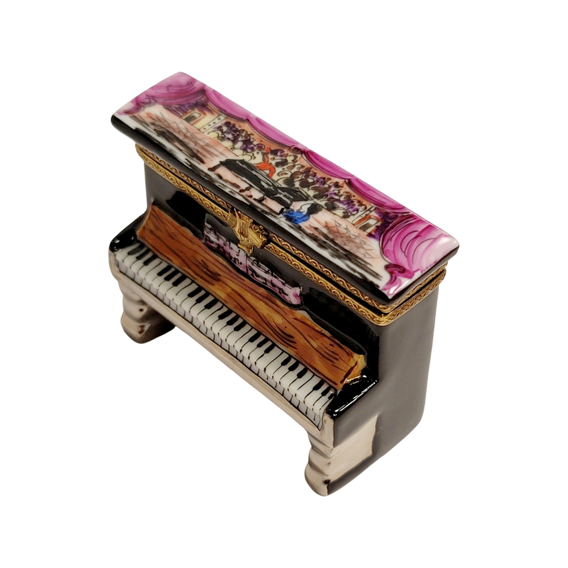 Upright Piano Choir Pianist Figurine Porcelain Limoges Music LIMOGES BOXES dance French Trinket Box