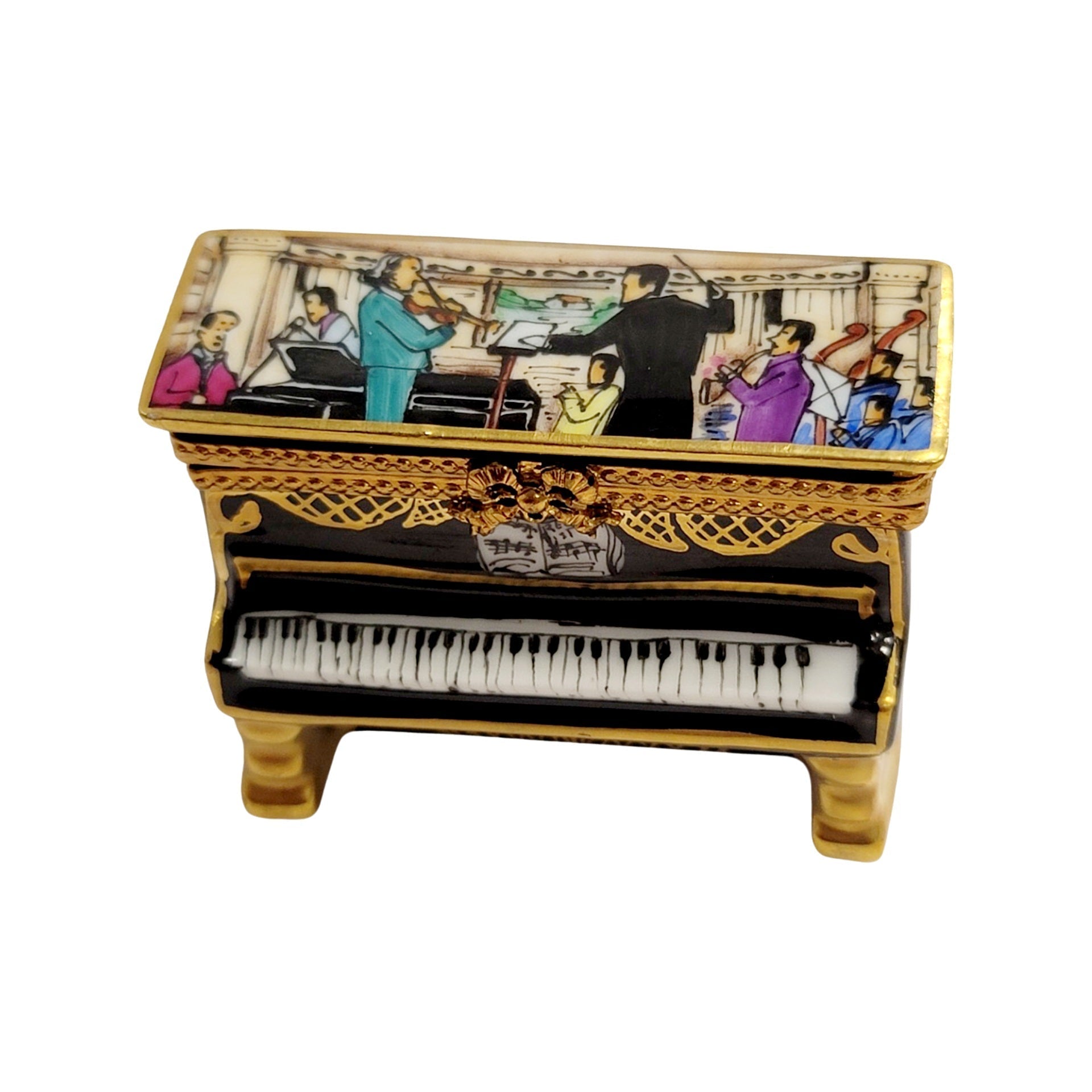 Upright Piano Symphony Box Porcelain Limoges Music LIMOGES BOXES dance French Trinket Box