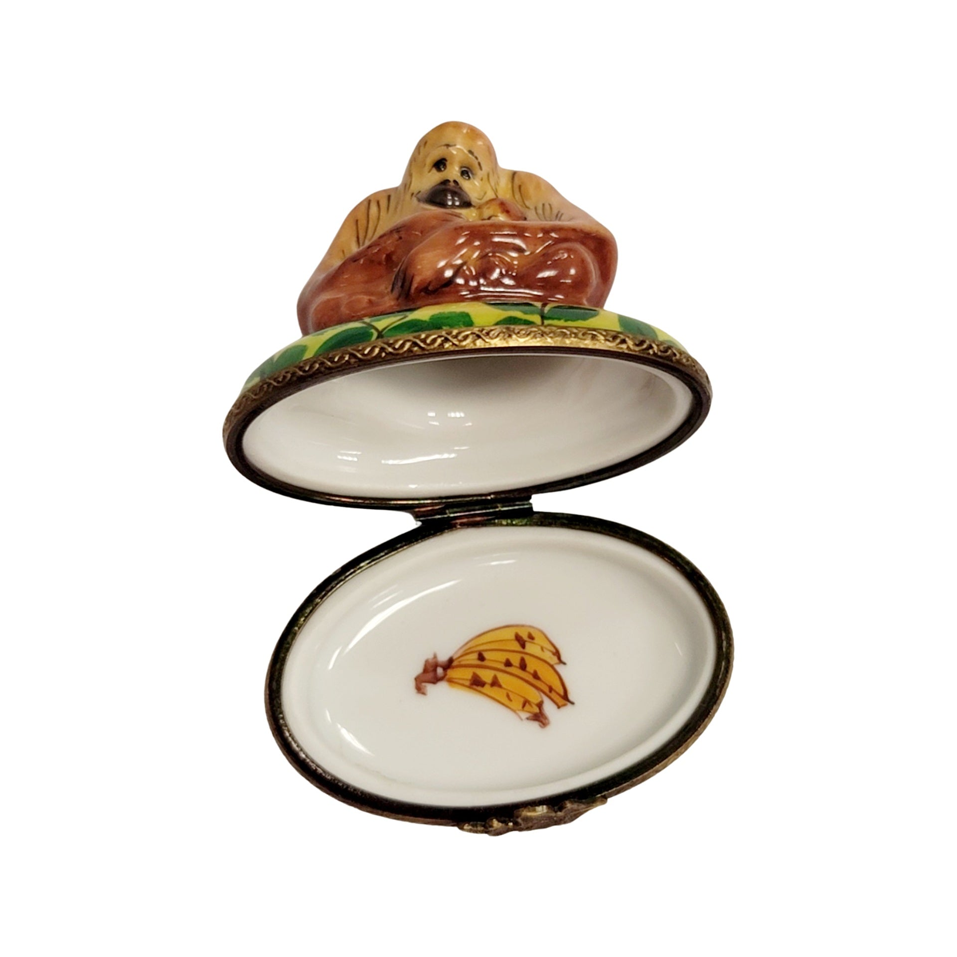 Orangutan Family Limoges Box Porcelain Limoges wild animals French Trinket Box