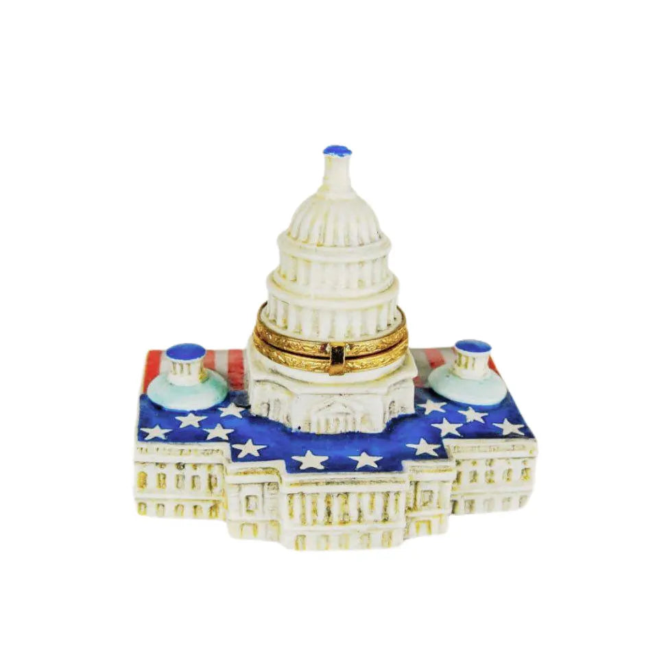 Usa Capitol Porcelain Limoges monuments united states French Trinket Box