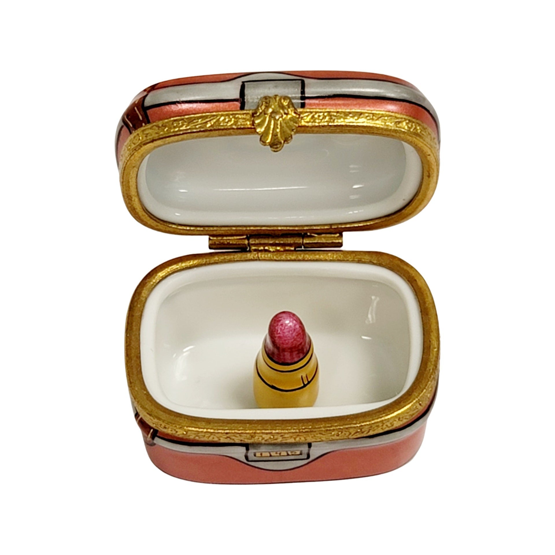 Exquisite Lipstick Jewelry Case Porcelain Limoges fashion home French Trinket Box
