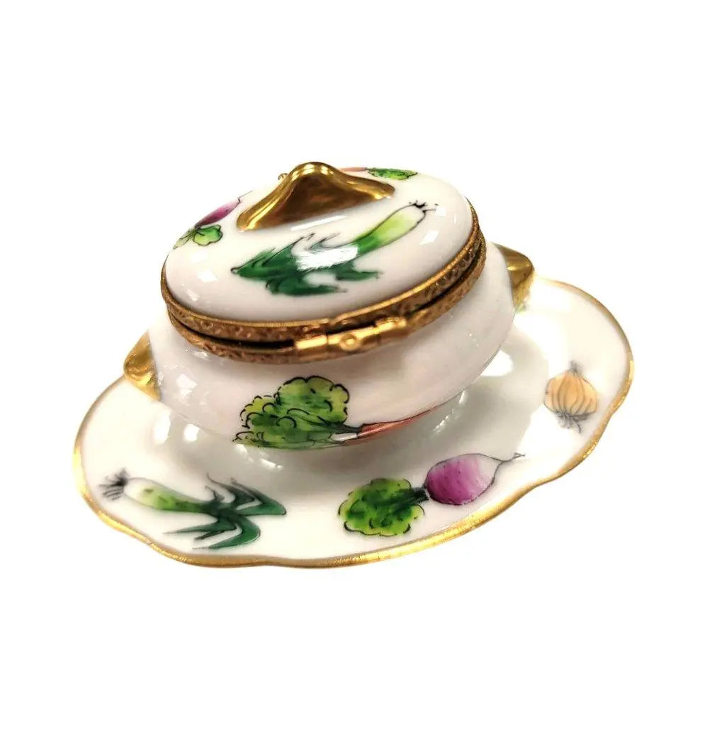 Vegetable Soup Tureen Box Porcelain Limoges Home China French Trinket Box