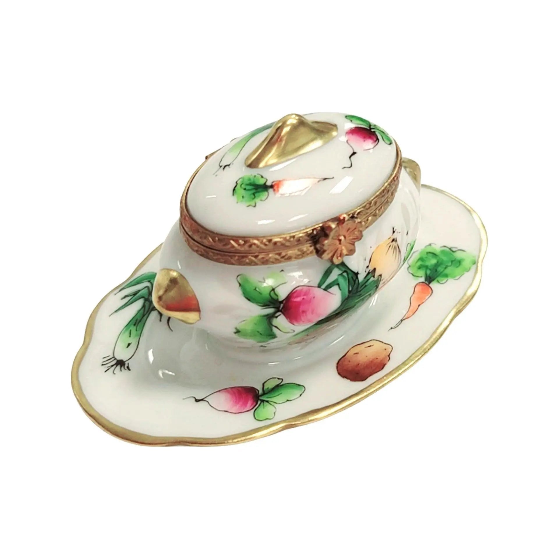 Vegetable Soup Tureen Box Porcelain Limoges Home China French Trinket Box