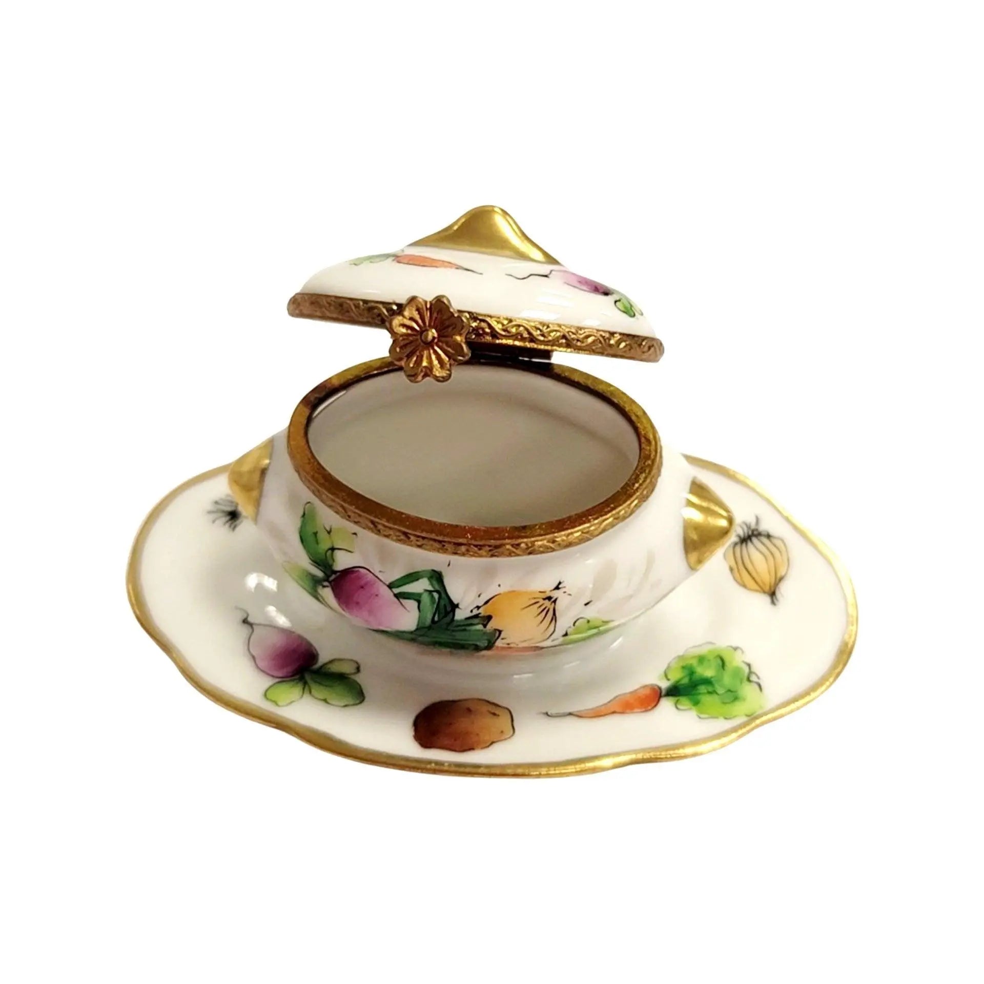 Vegetable Soup Tureen Box Porcelain Limoges Home China French Trinket Box