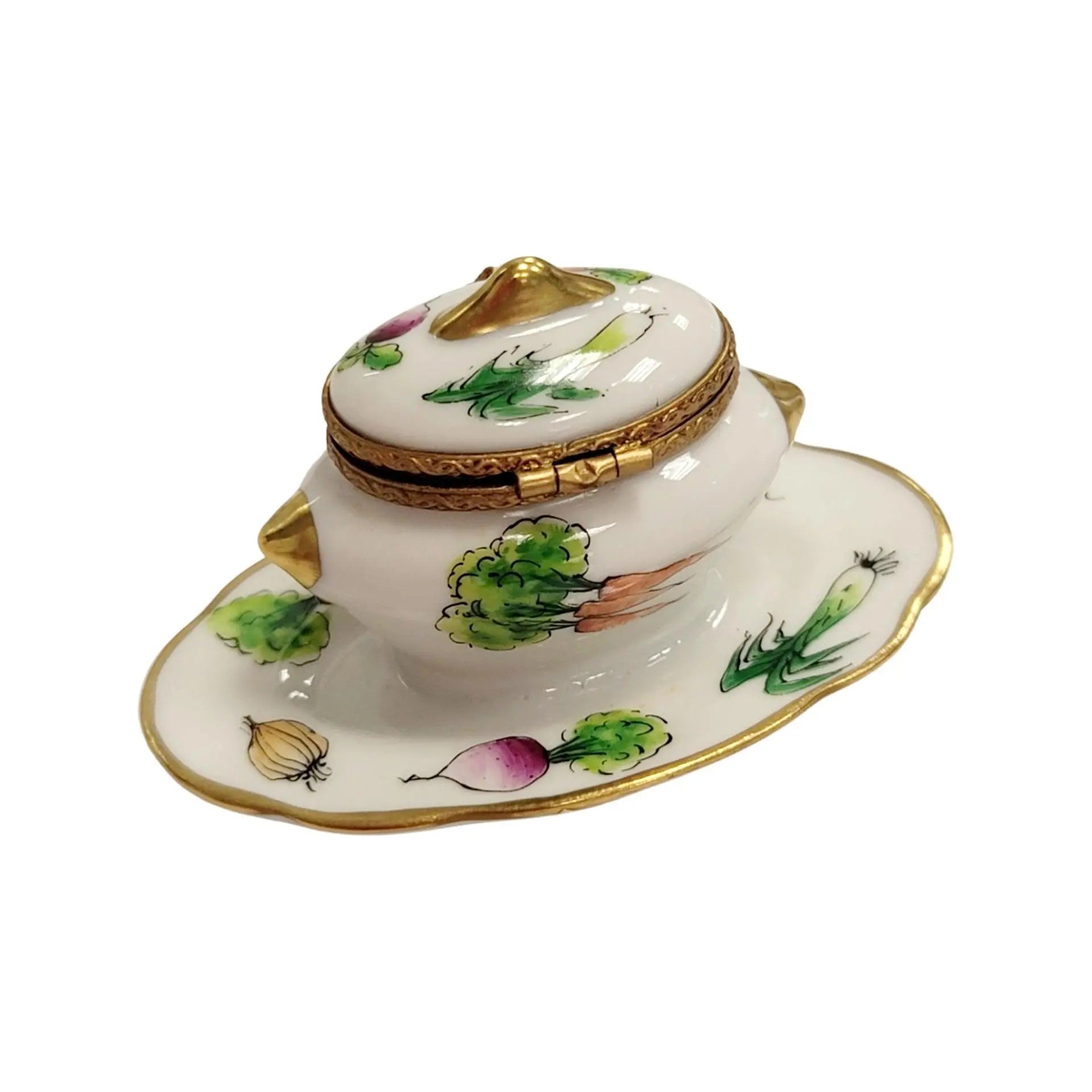 Vegetable Soup Tureen Box Porcelain Limoges Home China French Trinket Box