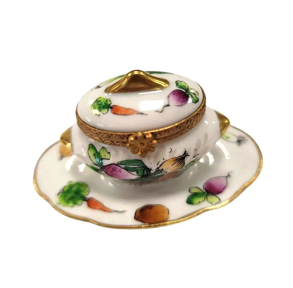 Vegetable Soup Tureen Box Porcelain Limoges Home China French Trinket Box