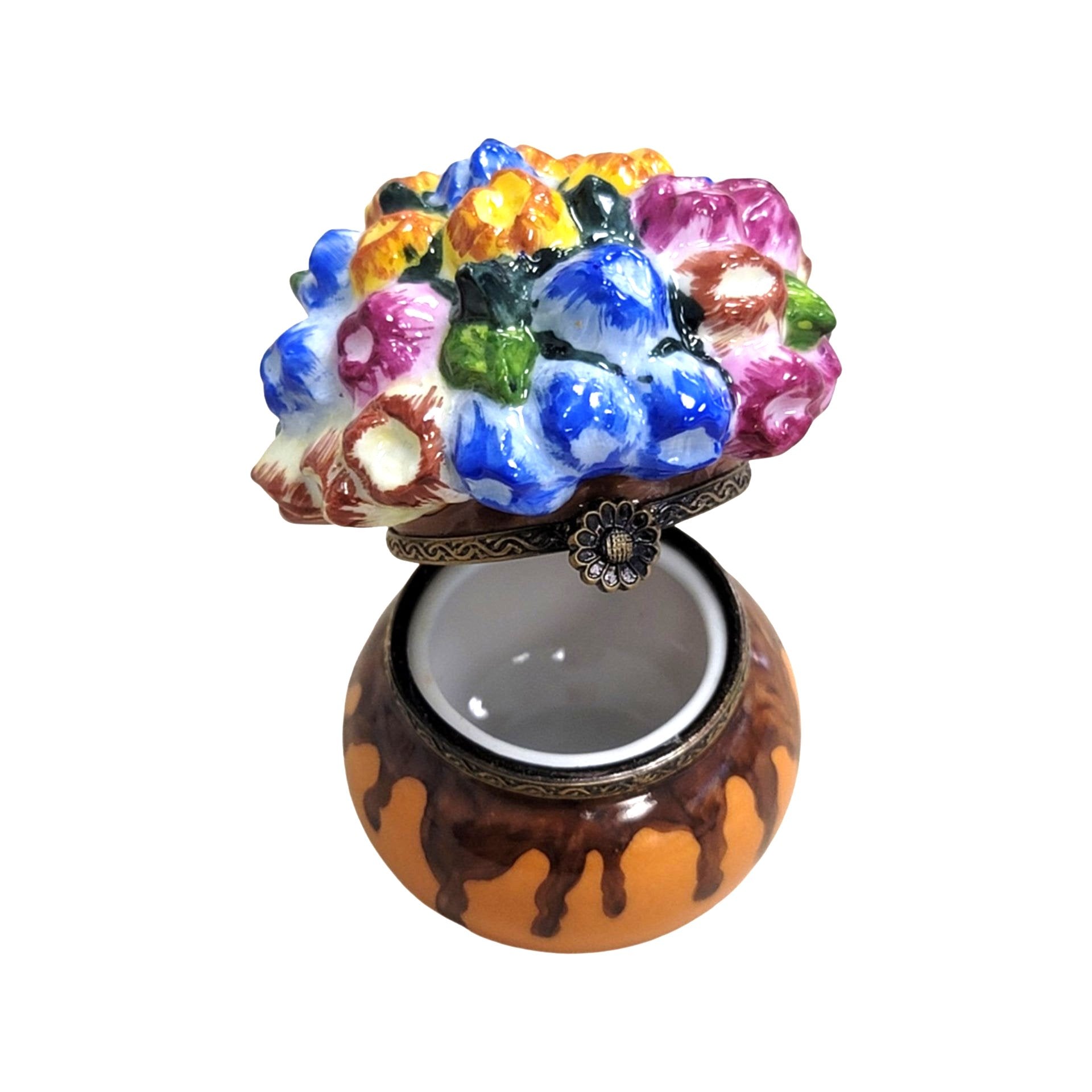 Vibrant Floral Porcelain Delight Porcelain Limoges Garden flowers limoges boxes French Trinket Box