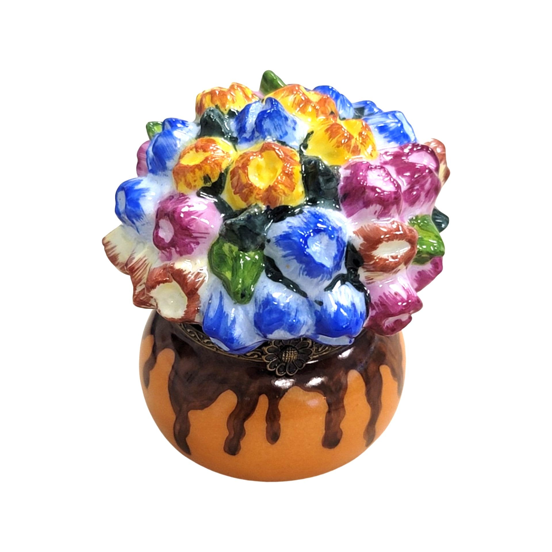 Vibrant Floral Porcelain Delight Porcelain Limoges Garden flowers limoges boxes French Trinket Box