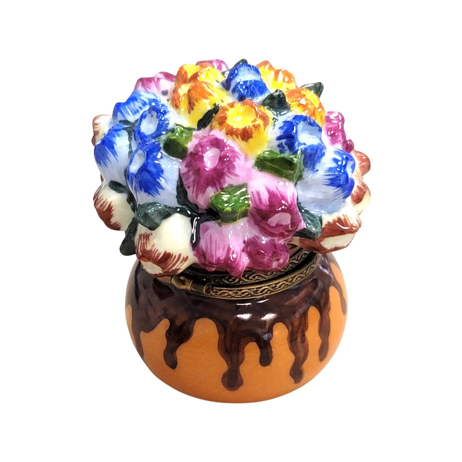 Vibrant Floral Porcelain Delight Porcelain Limoges Garden flowers limoges boxes French Trinket Box