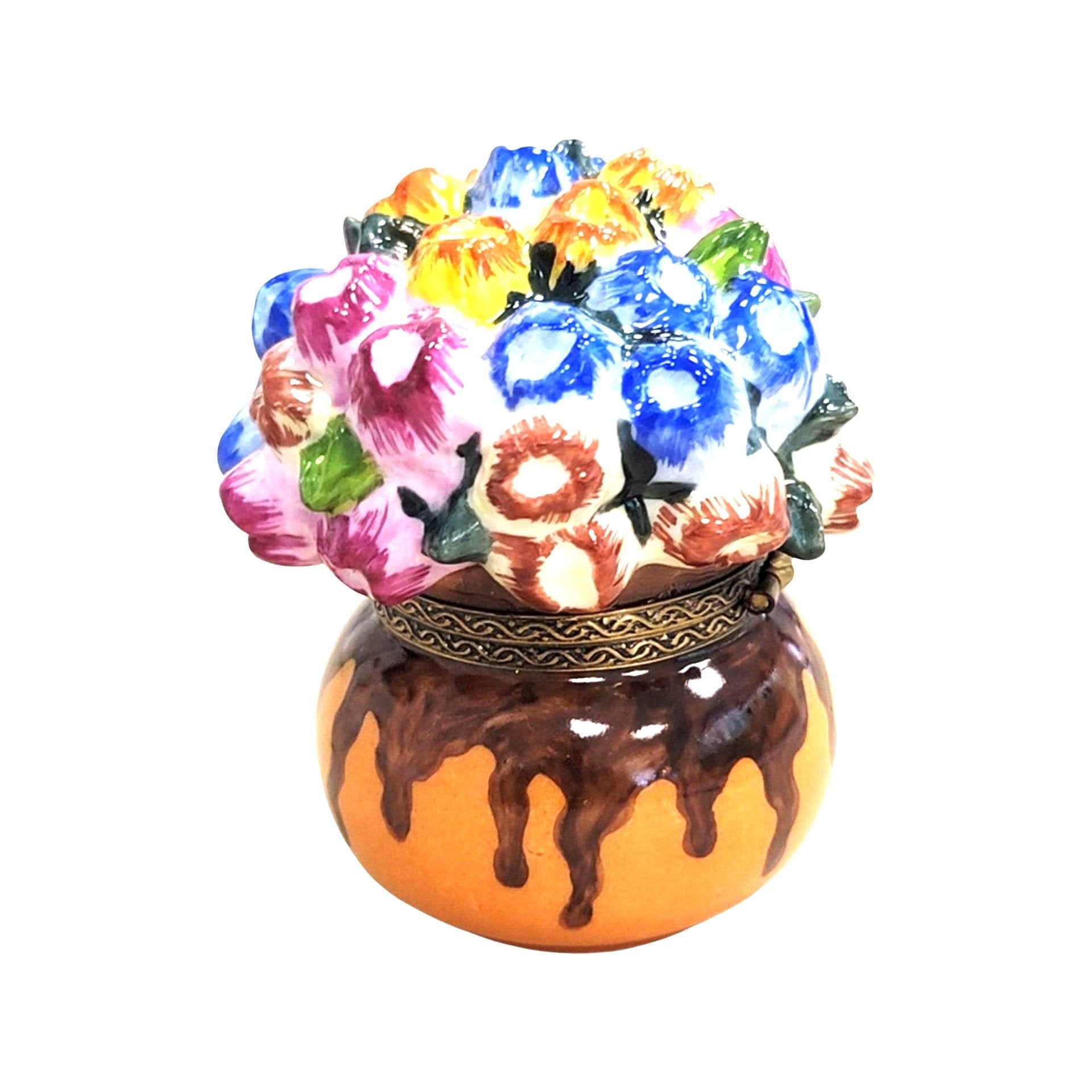 Vibrant Floral Porcelain Delight Porcelain Limoges Garden flowers limoges boxes French Trinket Box