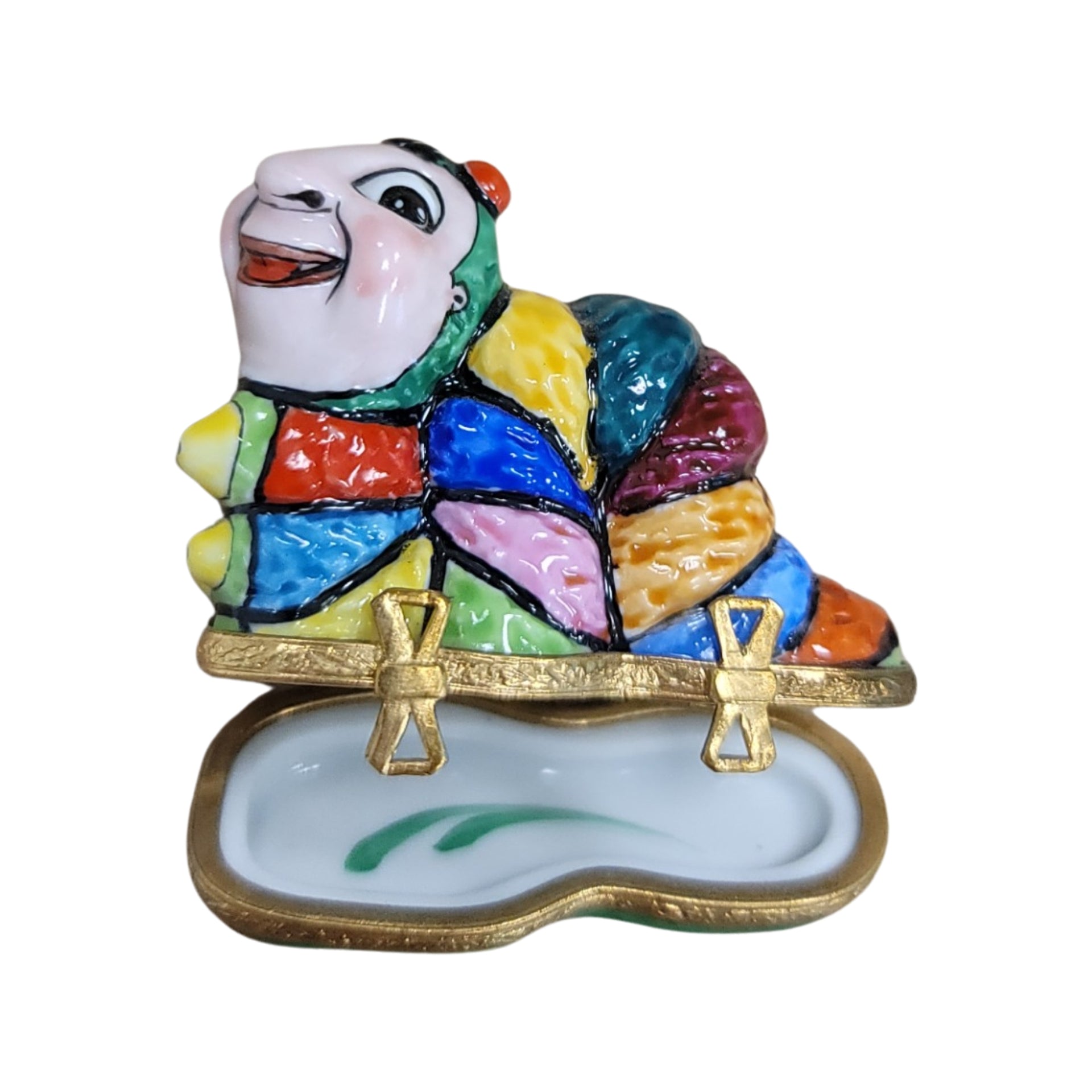 Vibrant Limoges Worm Figurine Porcelain Limoges LIMOGES BOXES bugs critters bug French Trinket Box