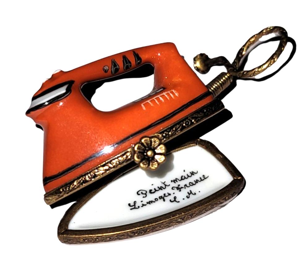 Vibrant Orange Iron Limoges Box Porcelain Limoges furniture French Trinket Box