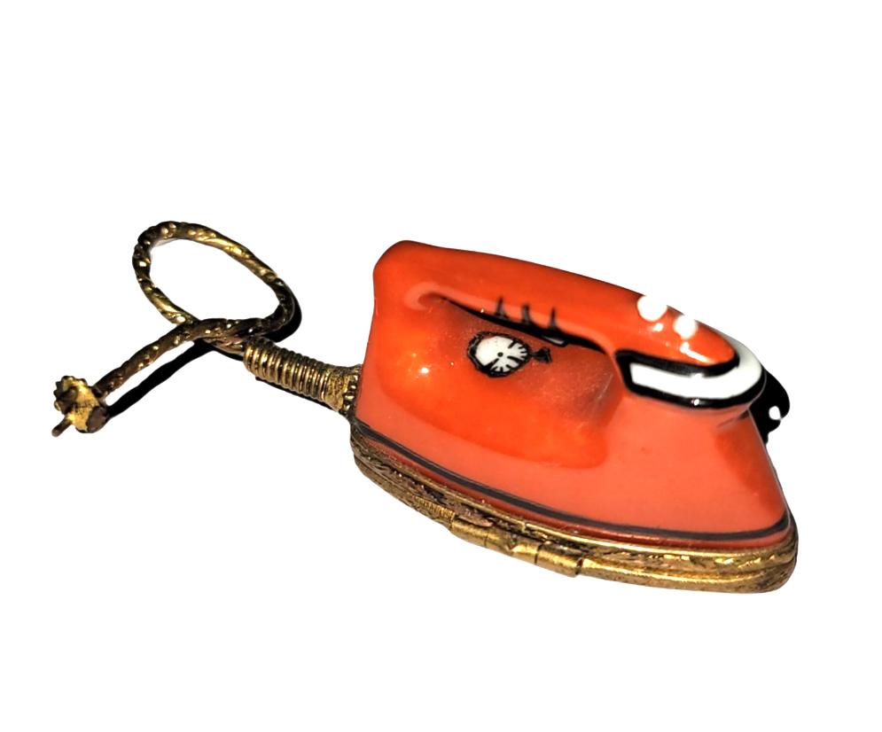 Vibrant Orange Iron Limoges Box Porcelain Limoges furniture French Trinket Box