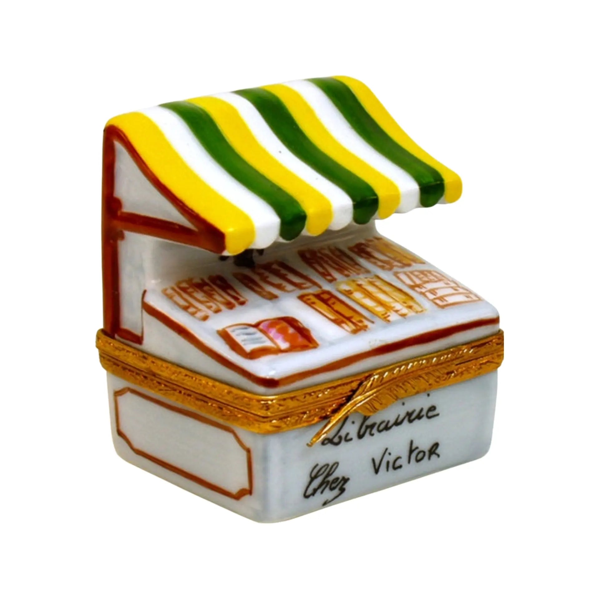 Victors Book Store Porcelain Limoges book professional French Trinket Box