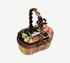 Vintage Limoges Picnic Basket Porcelain Limoges garden home food French Trinket Box