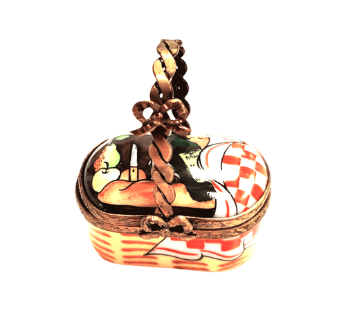 Vintage Limoges Picnic Basket Porcelain Limoges garden home food French Trinket Box