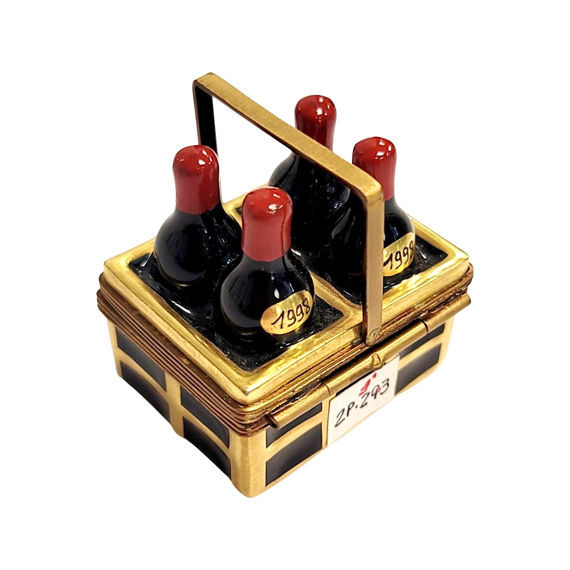 Vintage Wine Basket Limoges Box Porcelain Limoges wine French Trinket Box