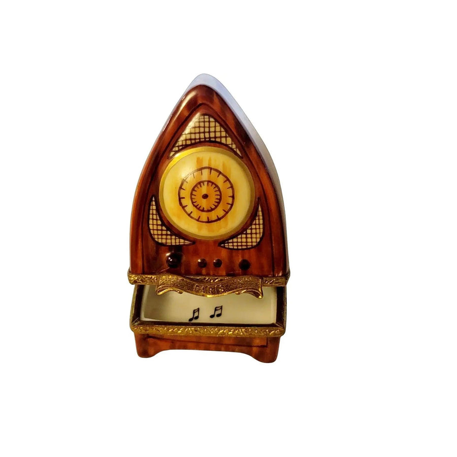 Vintage Wooden Radio Limoges Box Porcelain Limoges home French Trinket Box