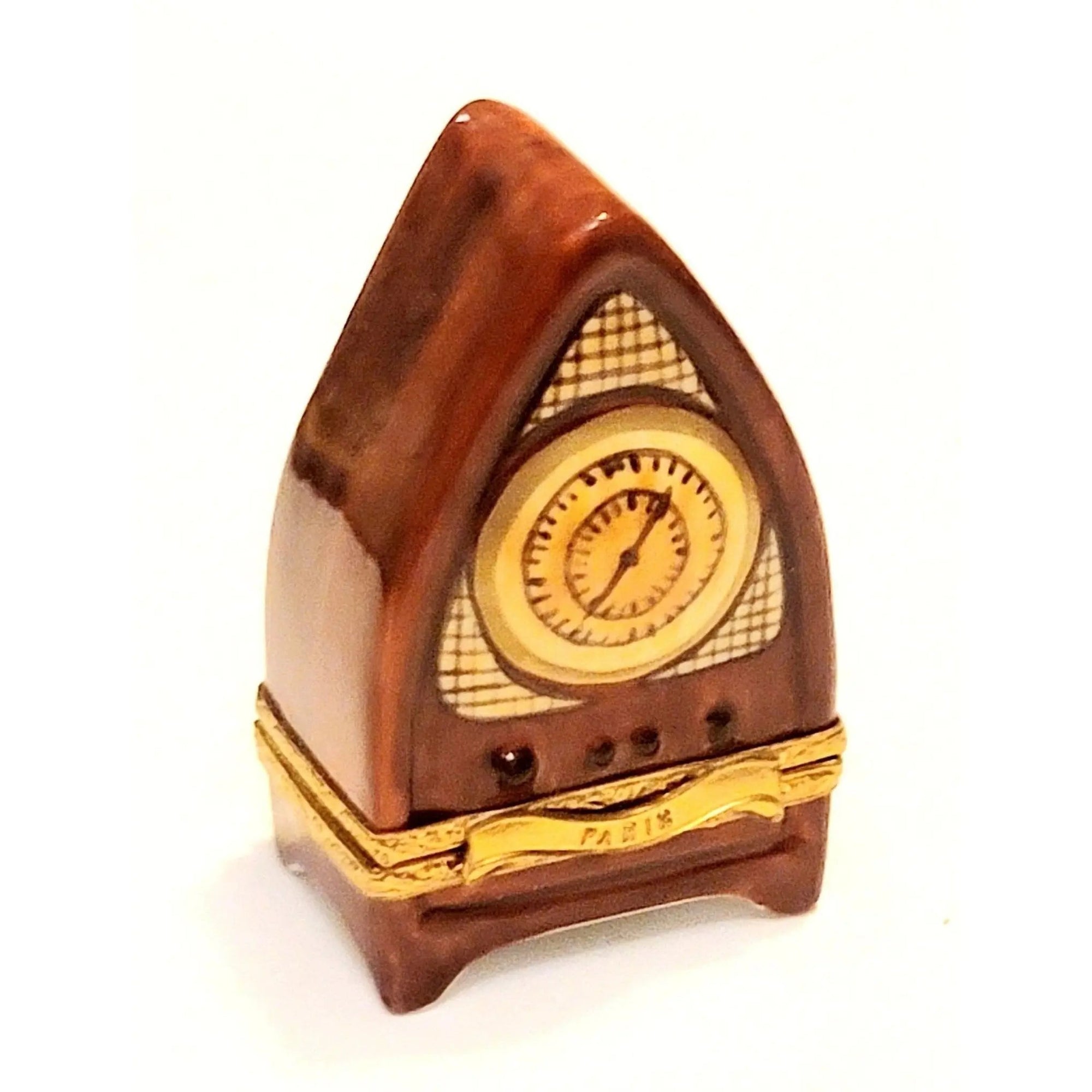 Vintage Wooden Radio Limoges Box Porcelain Limoges home French Trinket Box