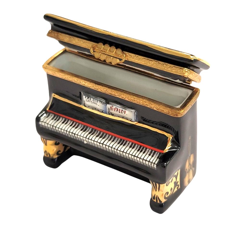 Vivaldi Black Upright Piano Box Porcelain Limoges Music LIMOGES BOXES dance French Trinket Box