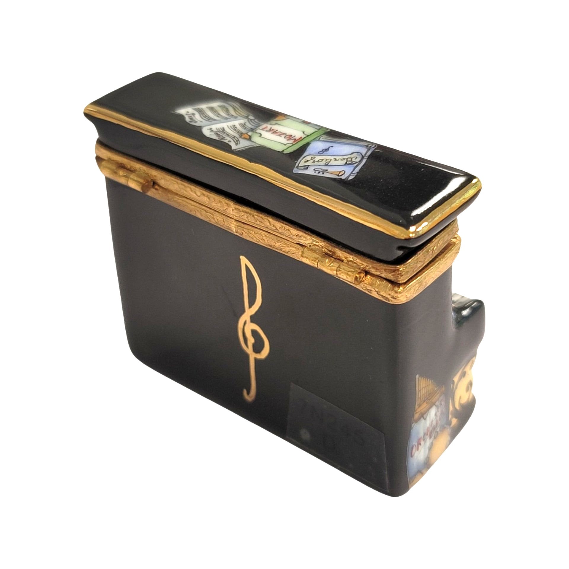 Vivaldi Black Upright Piano Box Porcelain Limoges Music LIMOGES BOXES dance French Trinket Box