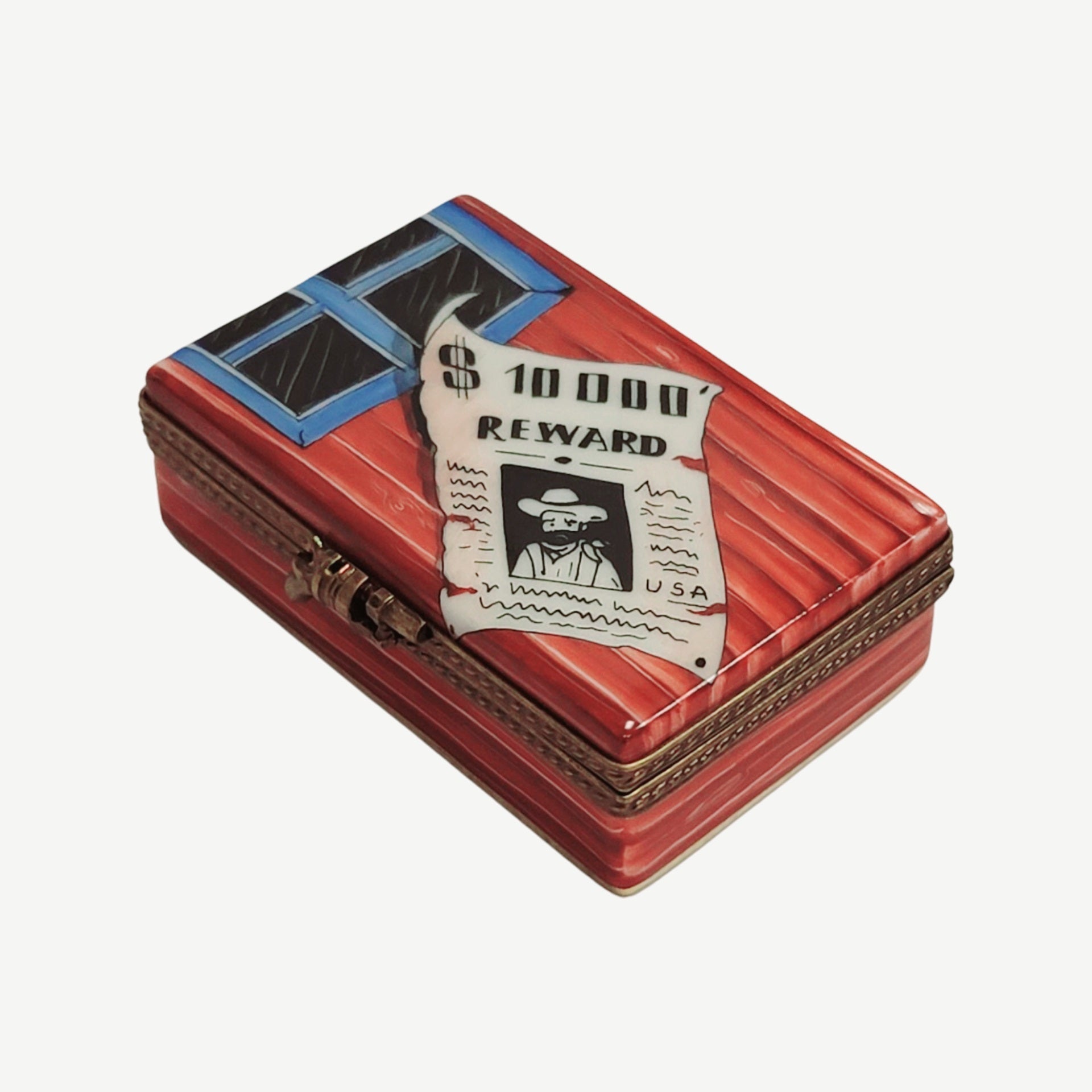 Wanted Colt 45 Sheriff Badge Porcelain Limoges sports professional French Trinket Box